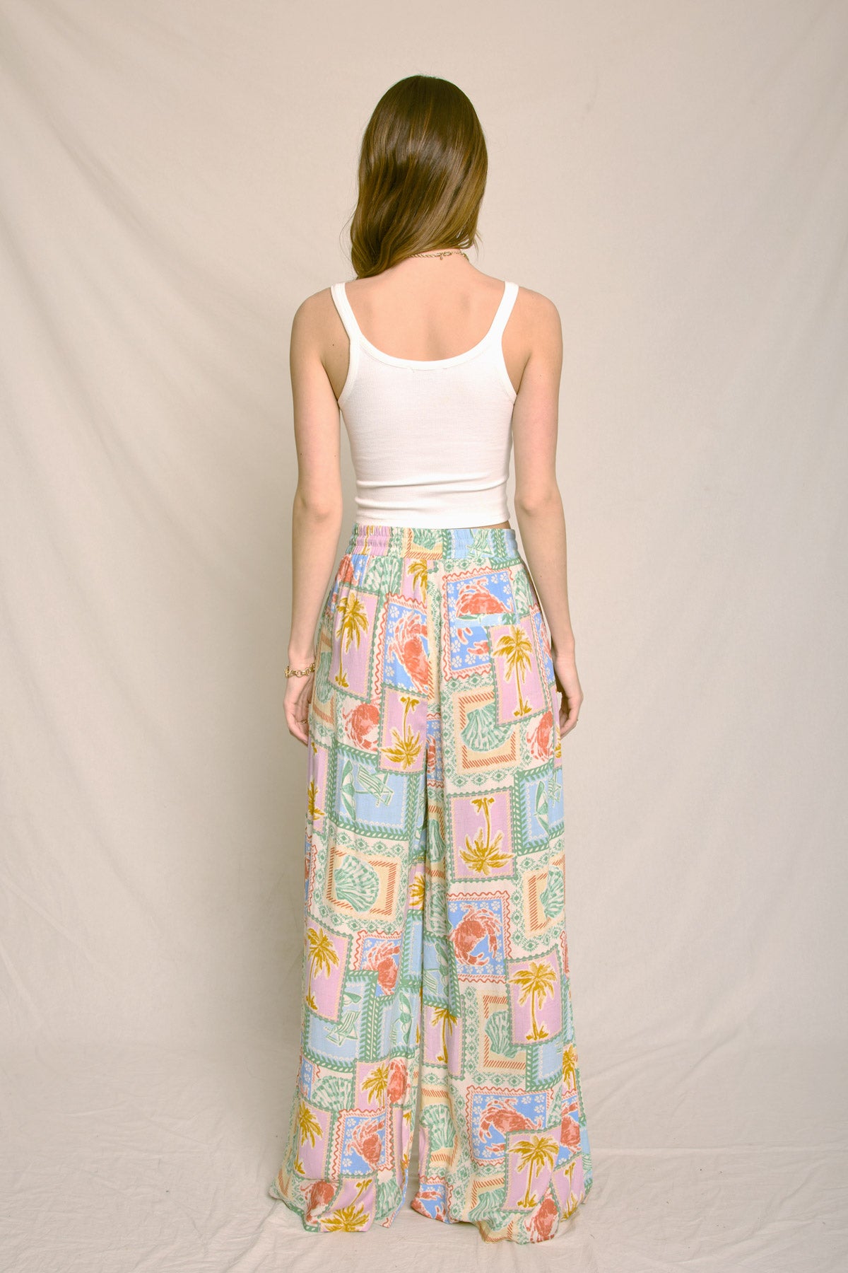 Pastel Paradise Wide Leg Pull On Pants