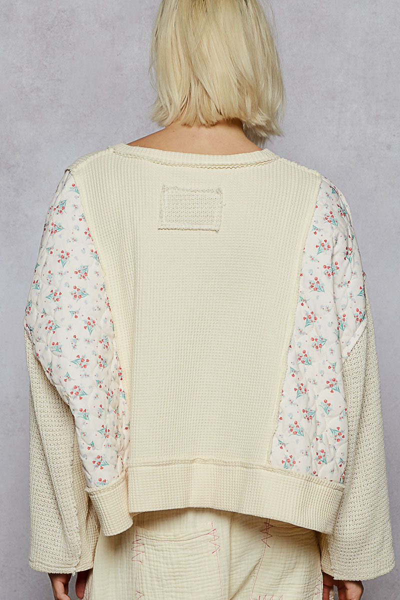 Thermal And Quilted Knit Cropped Fit Top