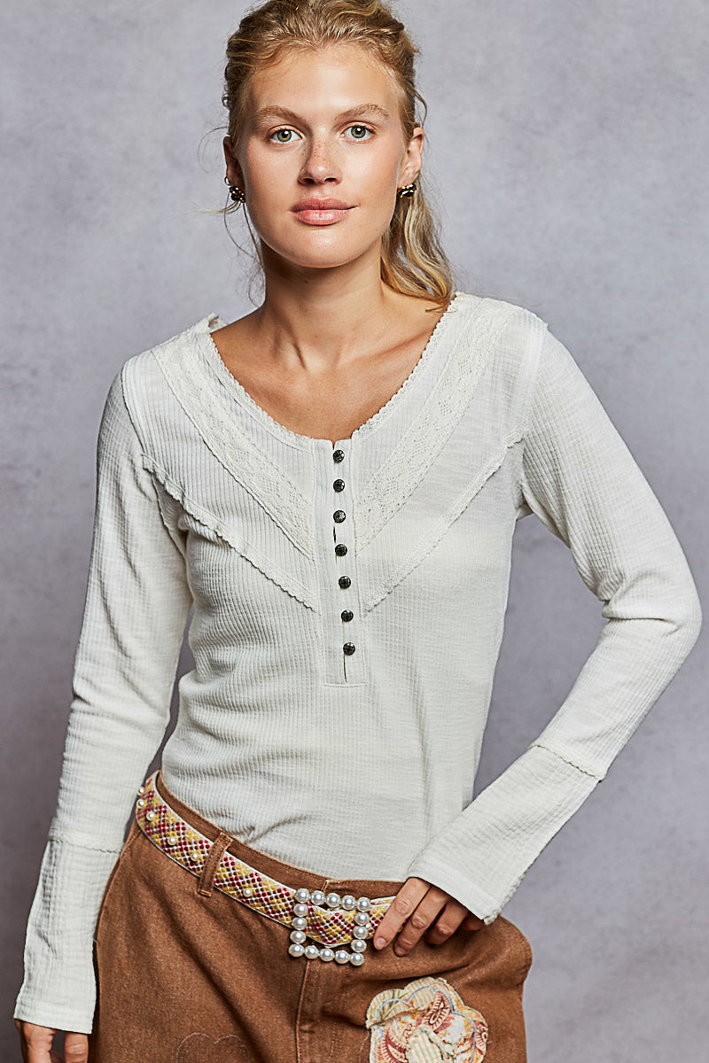 V Neck Long Sleeve Regular Fit Top