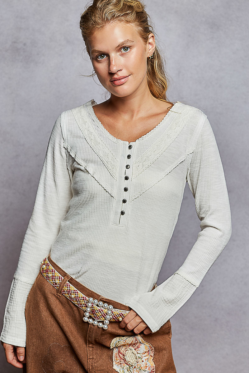 V Neck Long Sleeve Regular Fit Top