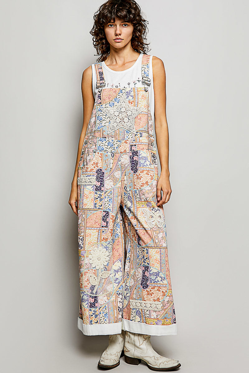Wildflower Pearl Patchwork Overalls