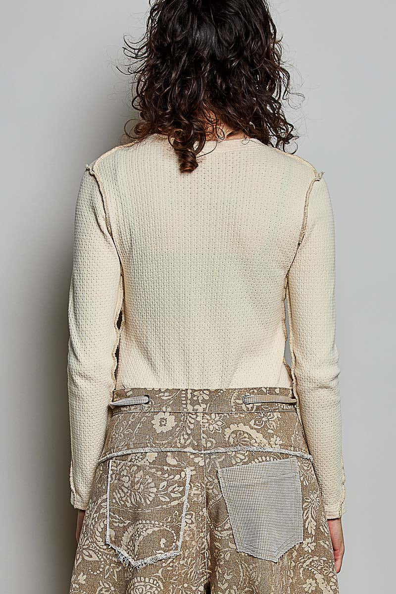 Round Neck Long Sleeve Slim Fit Top