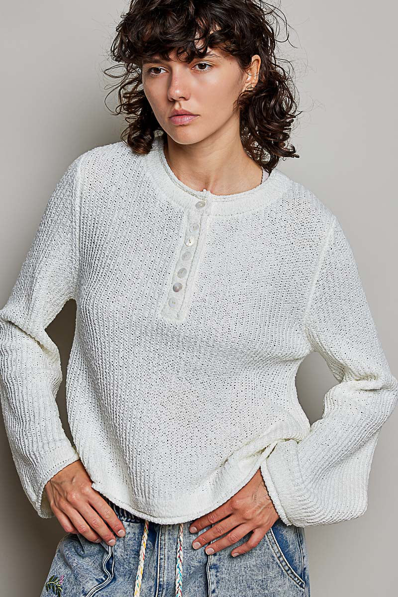 Textured Rib Knit Sweater