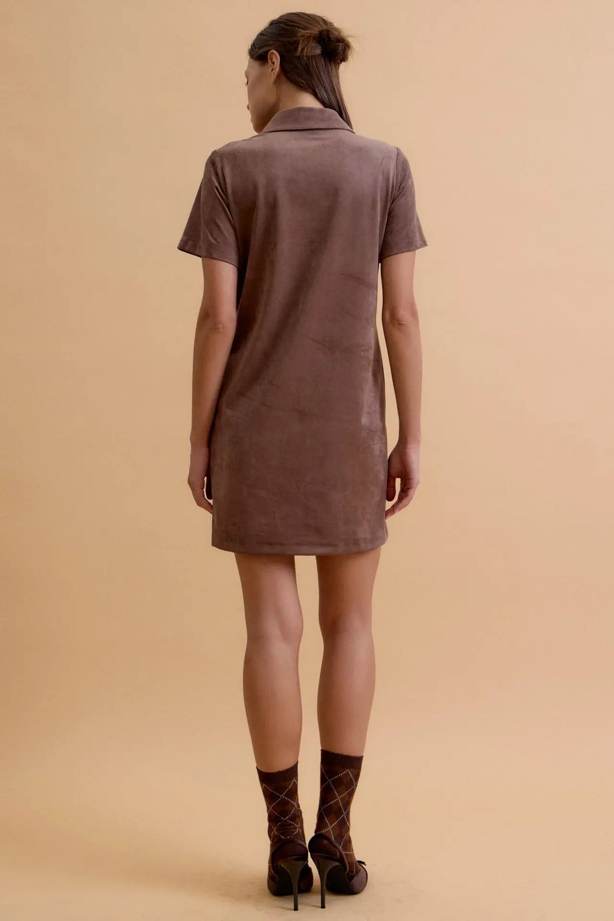 Suede Button Up Dress