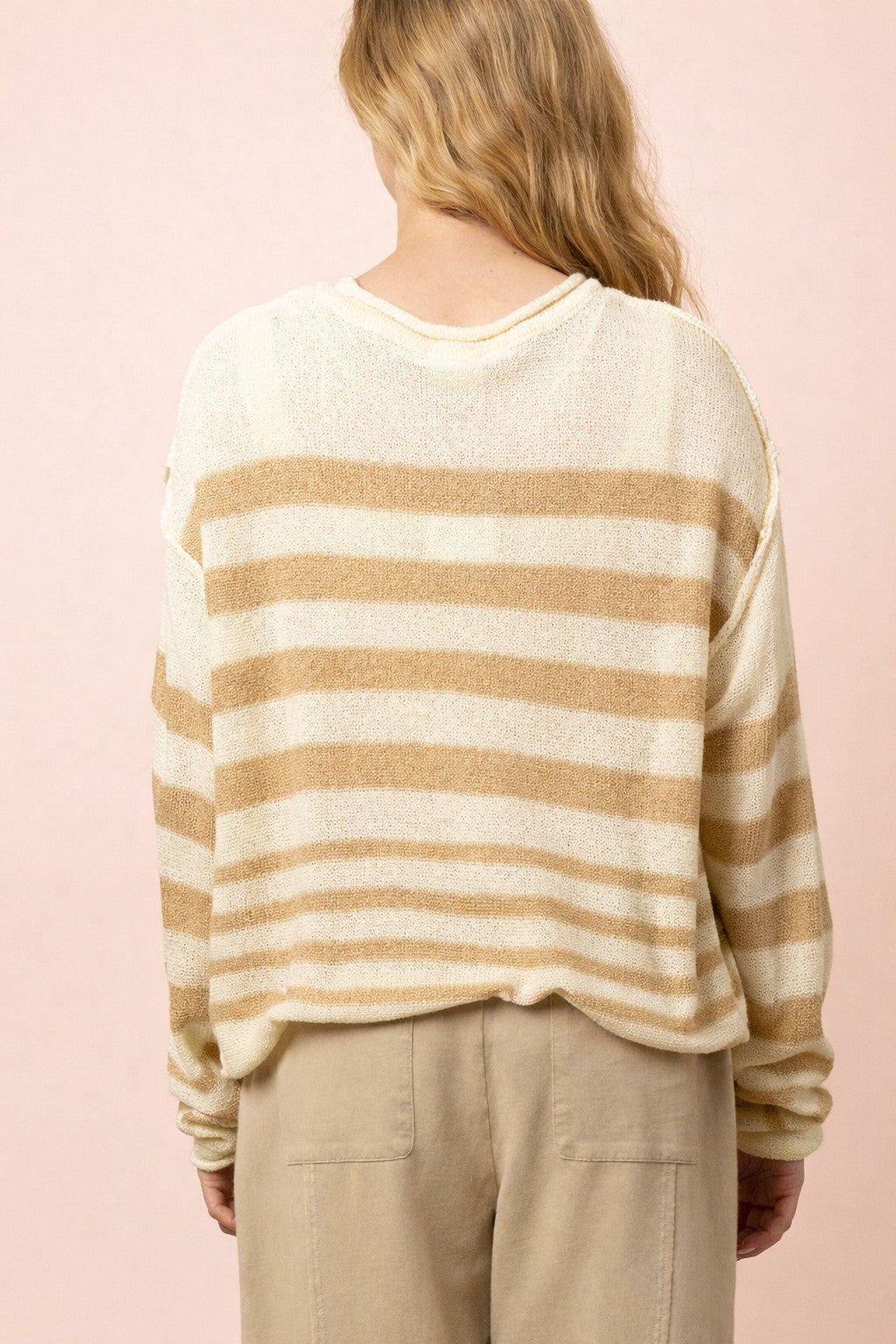 Striped Oversized Knit Summer Sweater Top