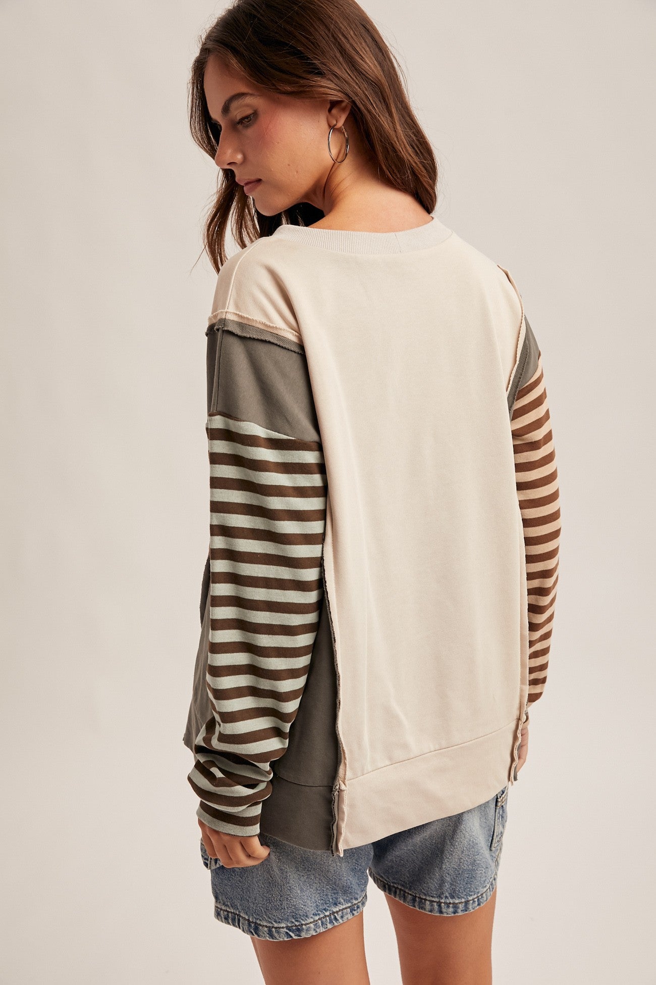 Color Block Dolman Sleeve Knit Top