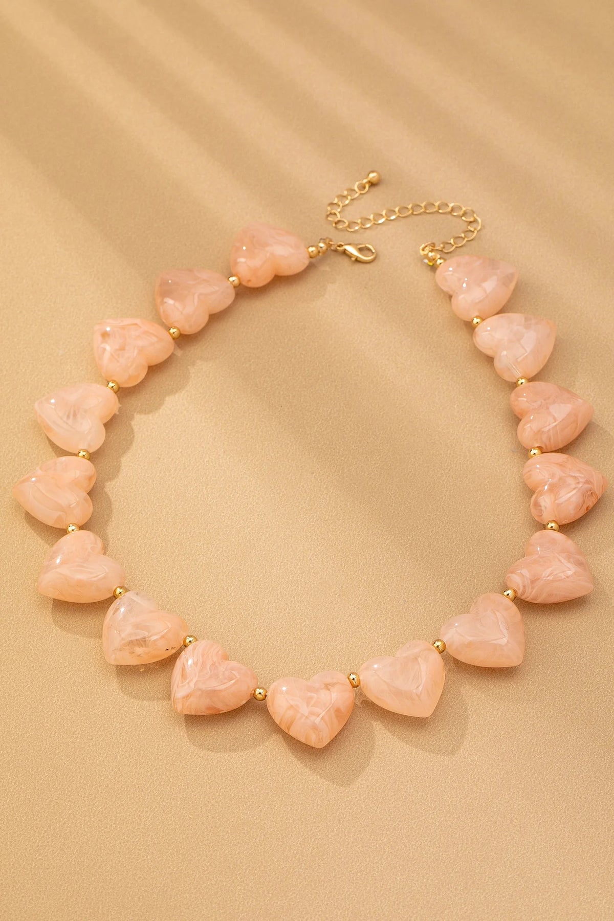 Large Heart Shape Beaded Necklace