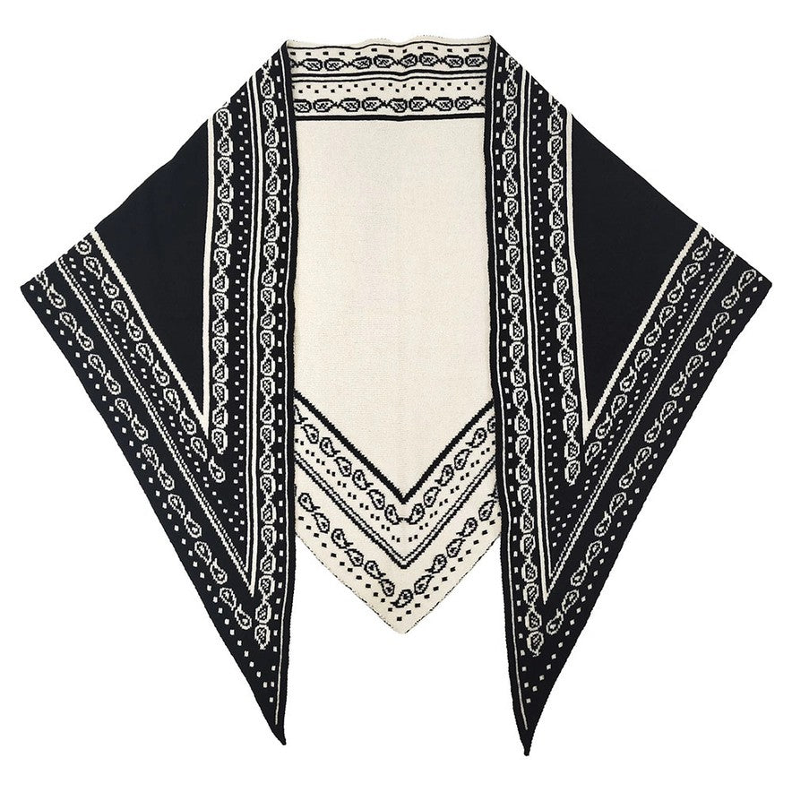 Paisley Knitted Triangle Scarf