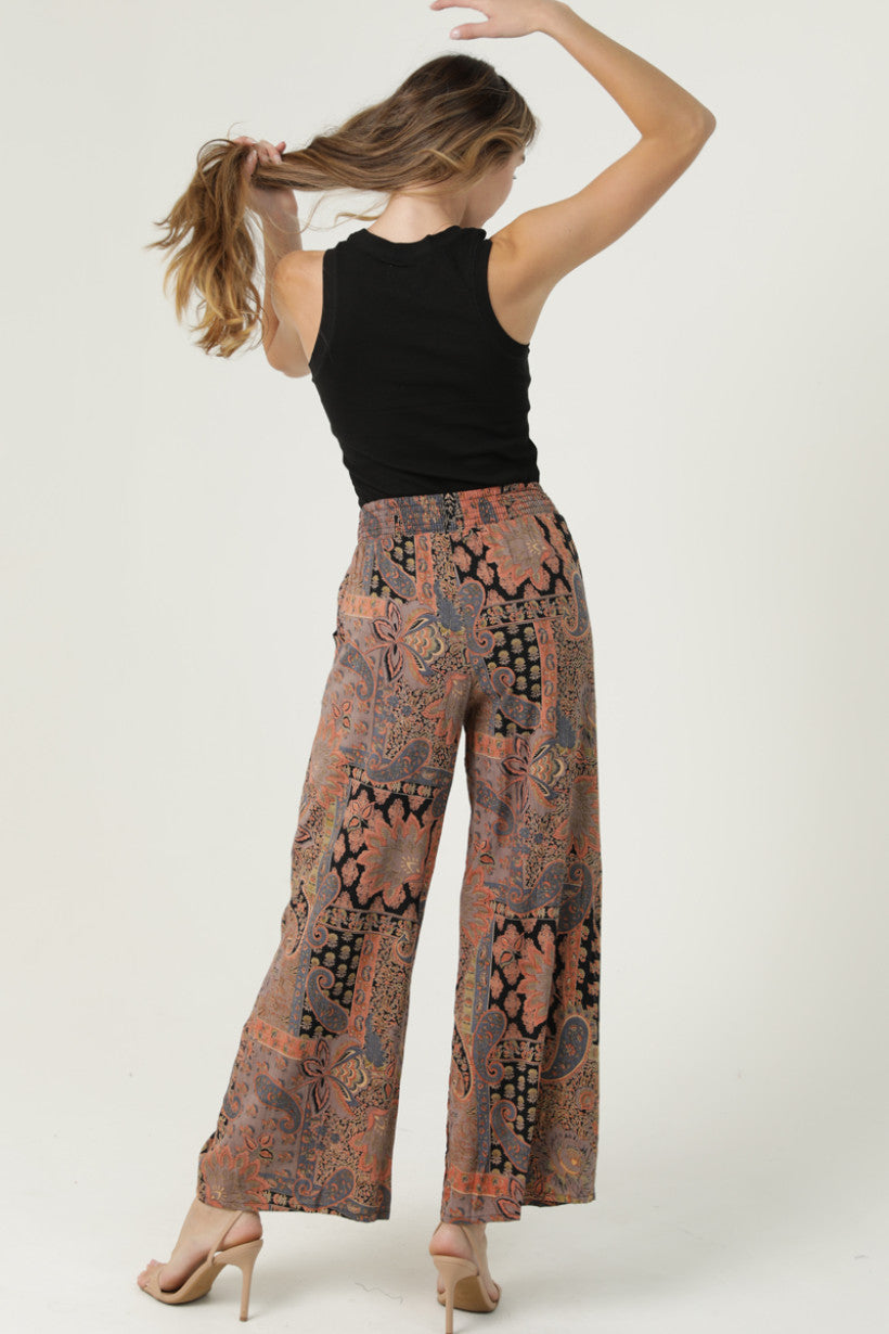 Wide Leg Pants w/ Self Tie