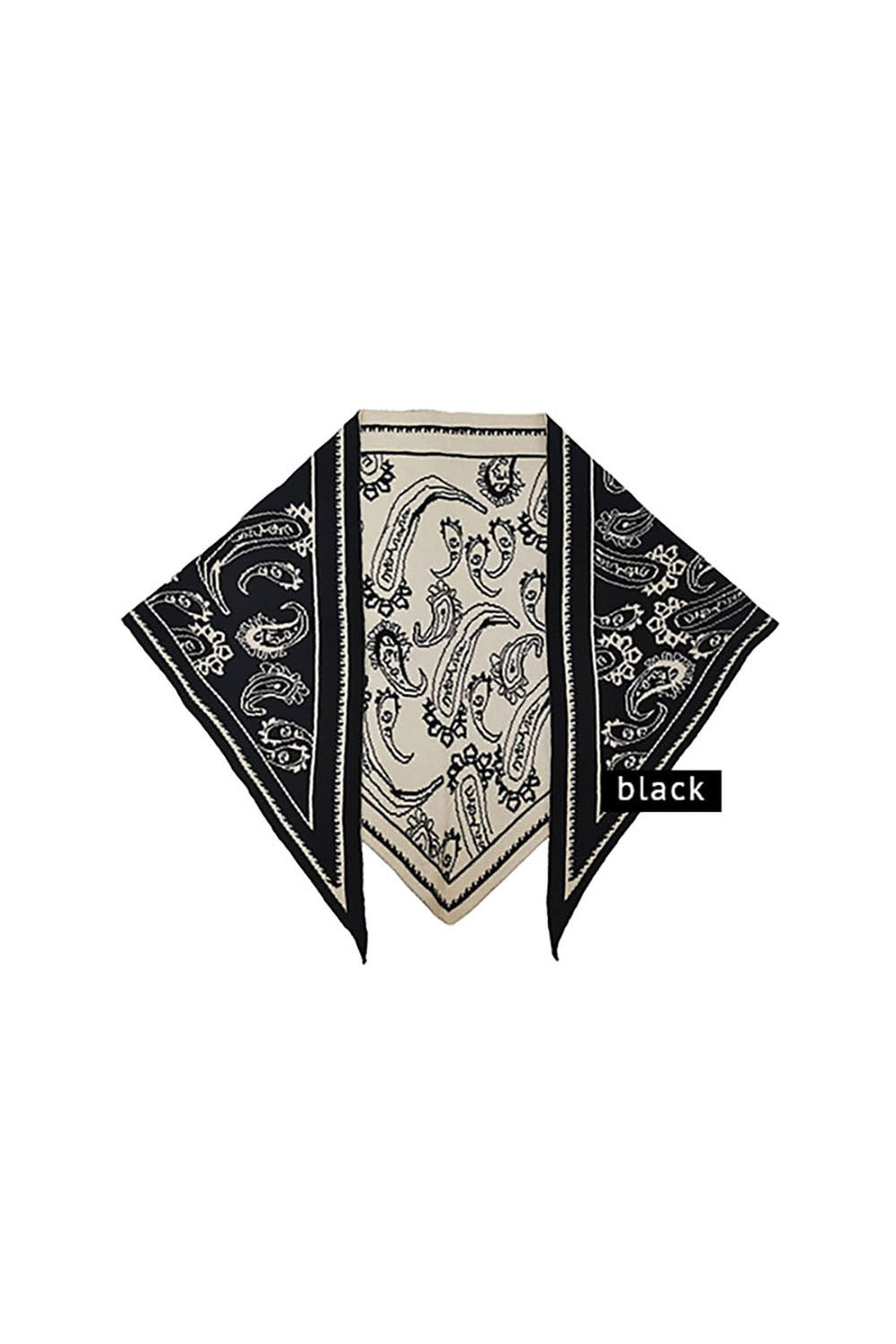 Paisley Knitted Triangle Scarf Wrap