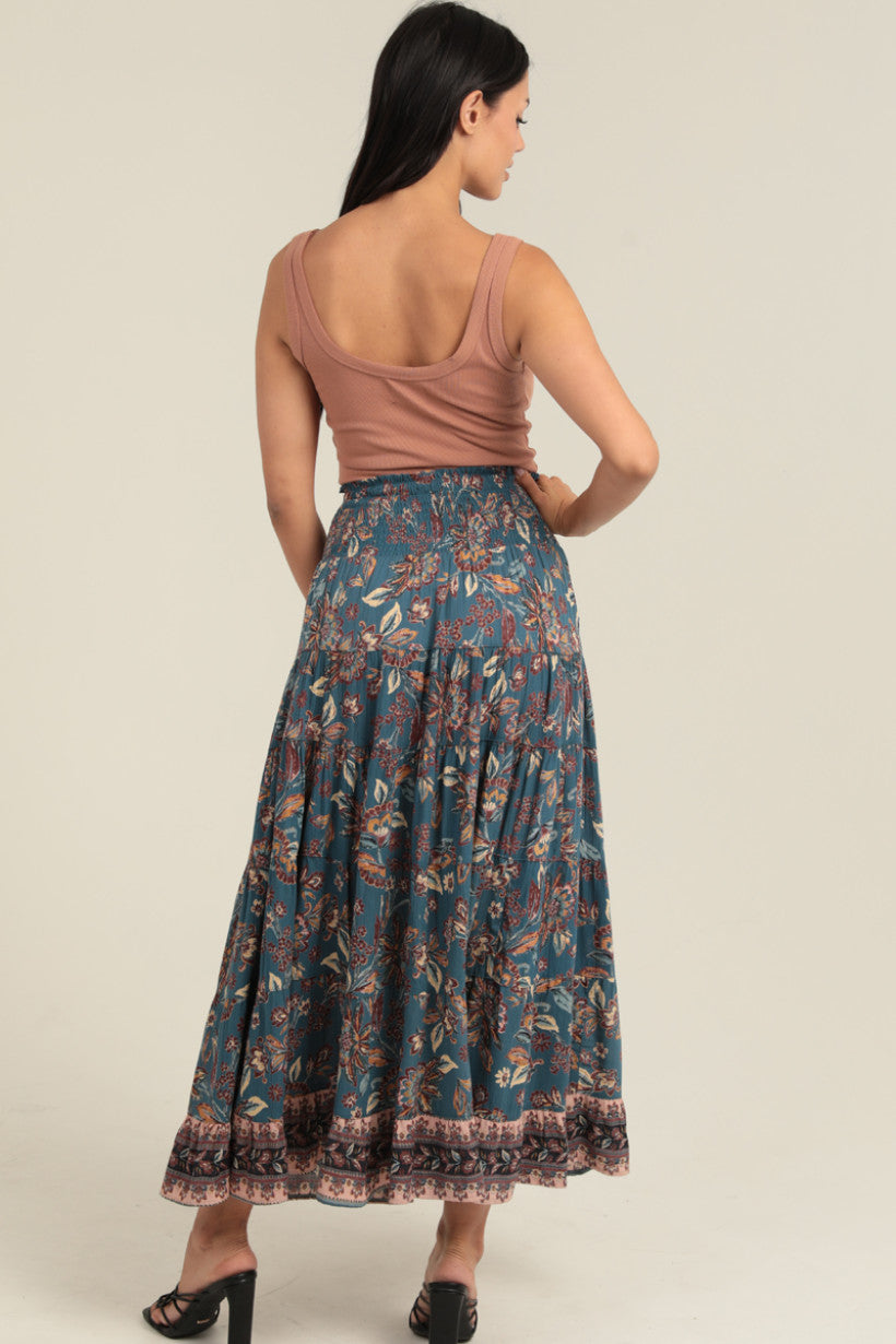 Tiered Skirt w/ Smocked Waistband