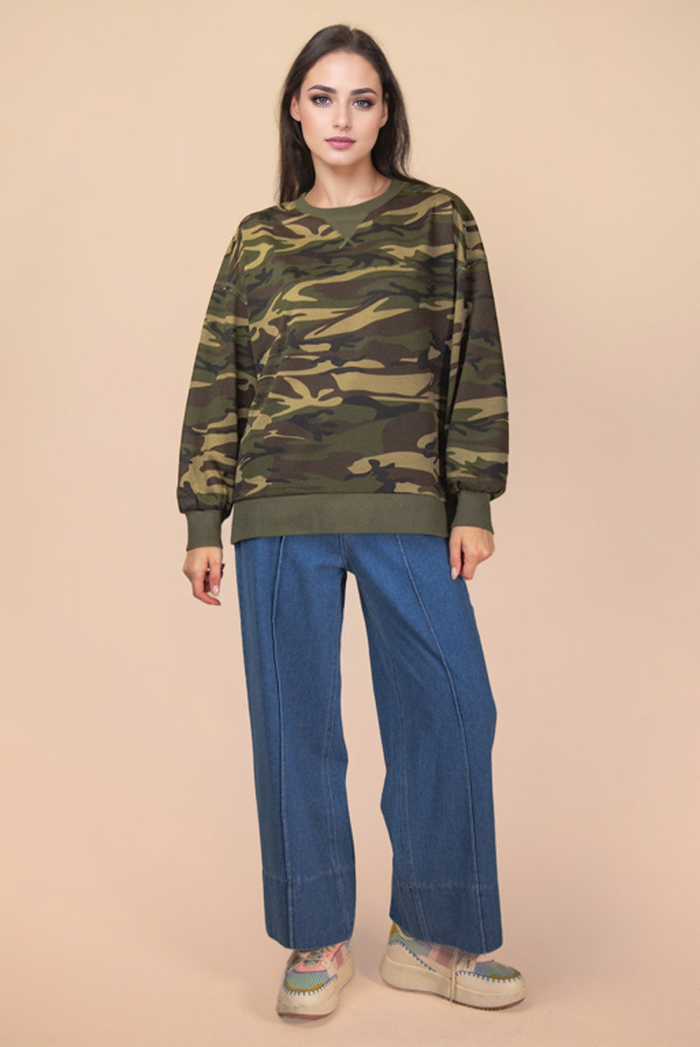Printed Knit Casual Top