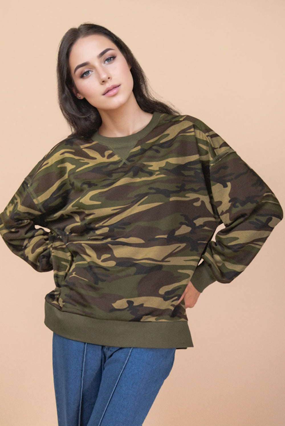 Printed Knit Casual Top