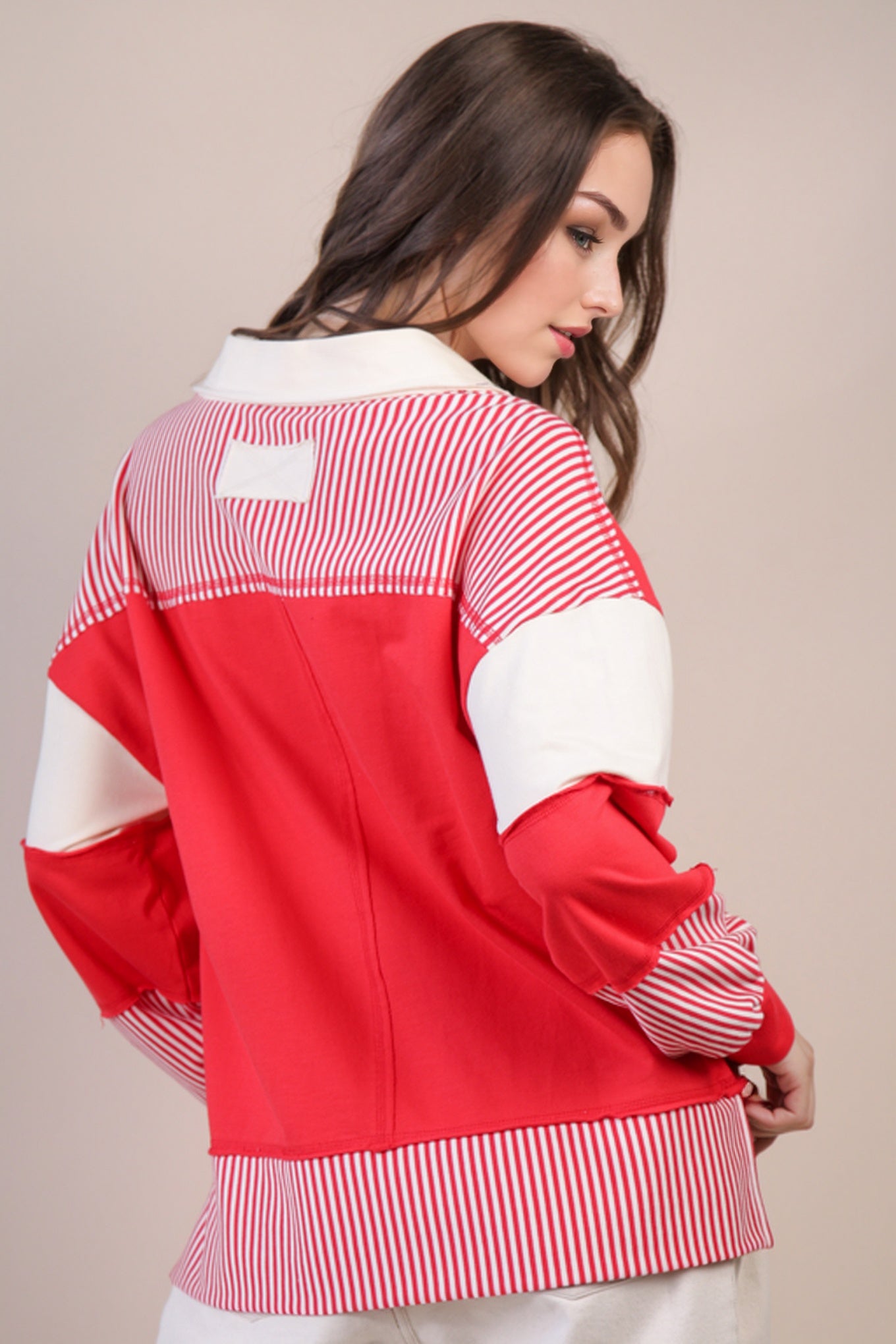 Color Block Solid & Stripe Casual Knit Top