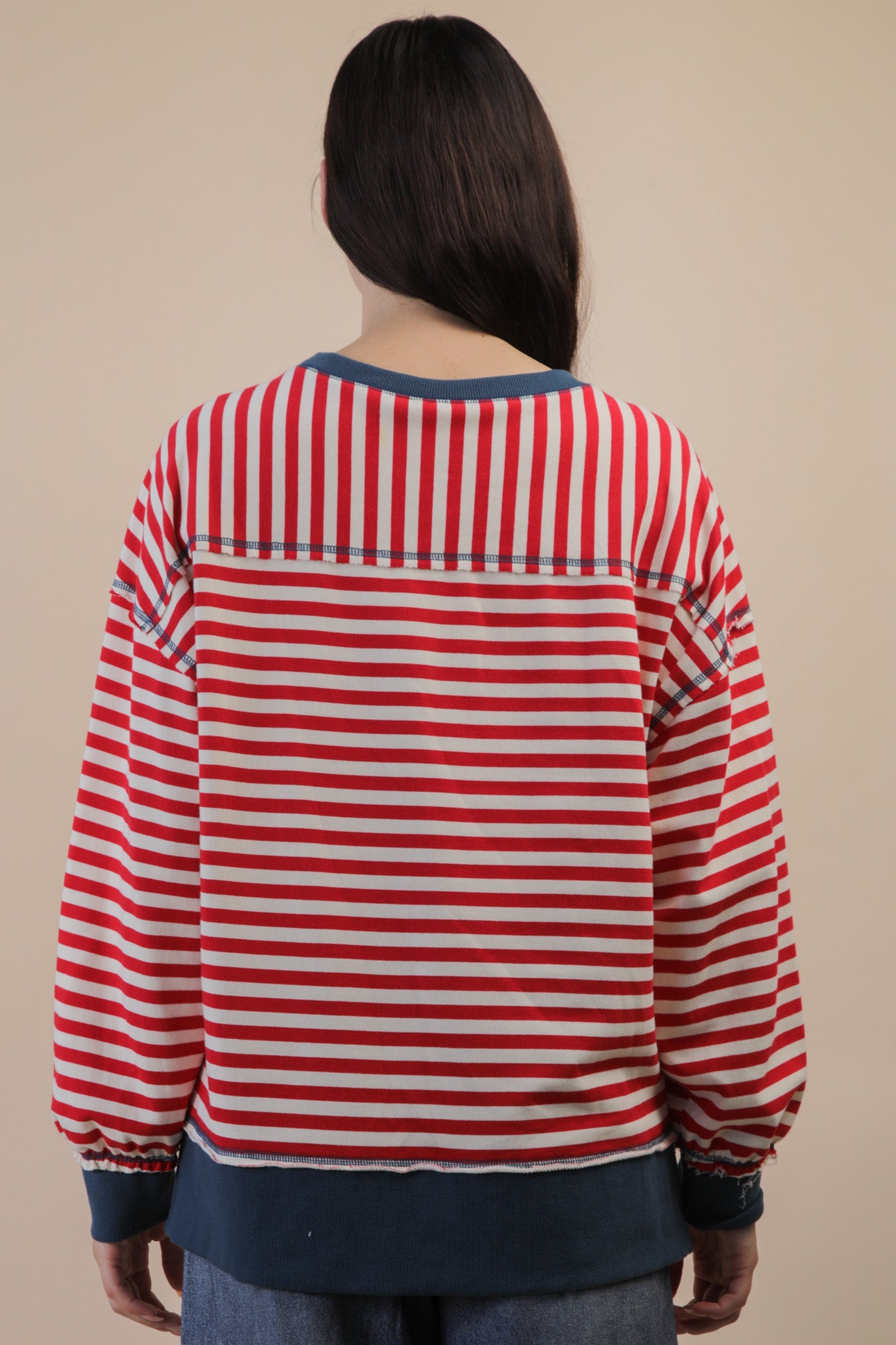 Stripe Comfy Casual Oversized Knit Top