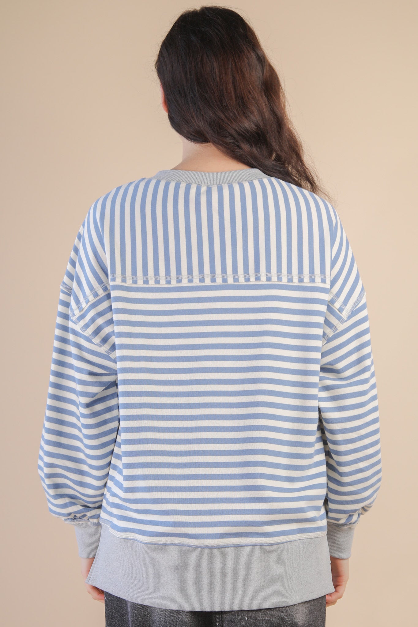 Stripe Comfy Casual Oversized Knit Top