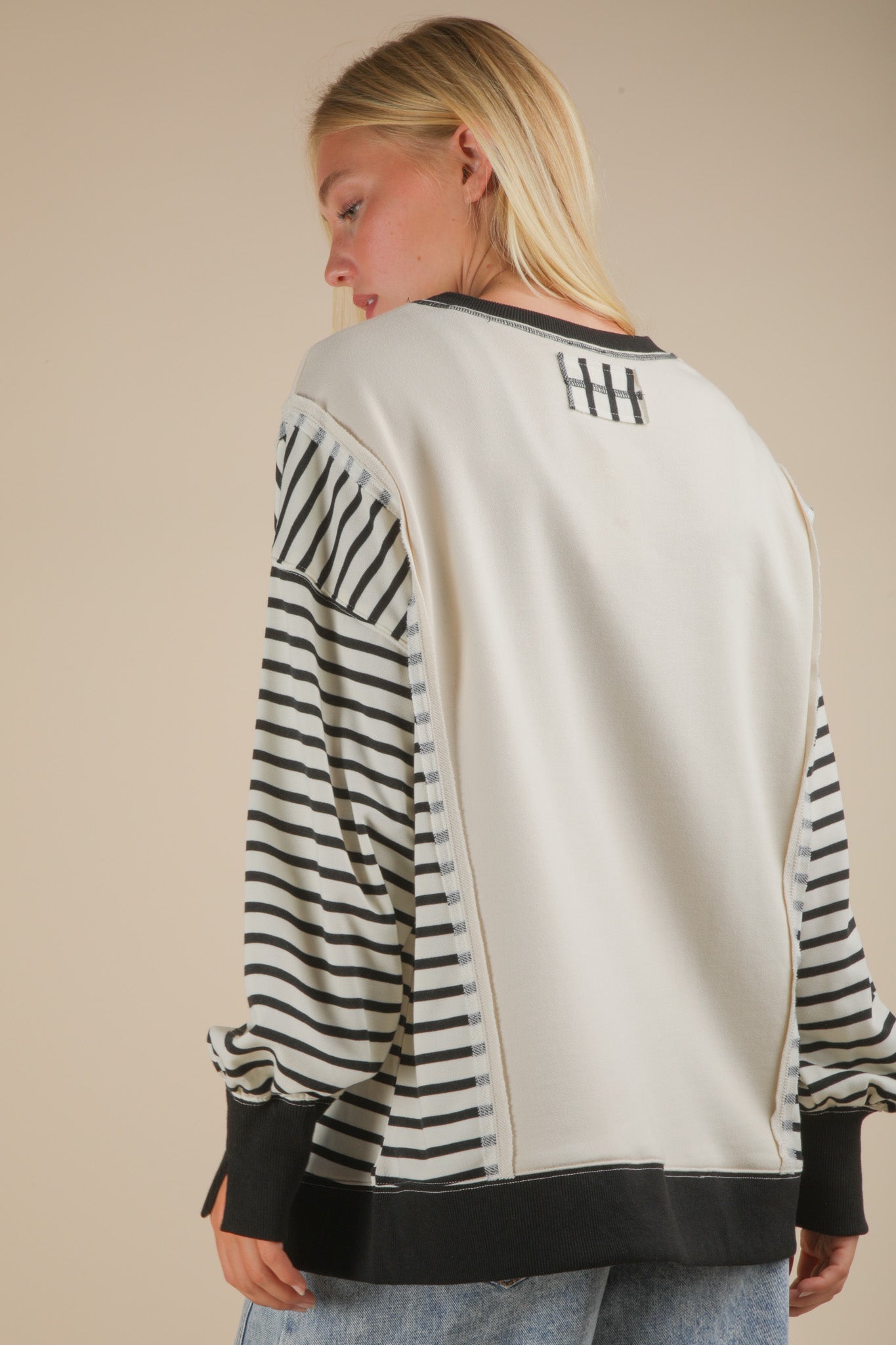 Oversized Striped Casual Knit Top