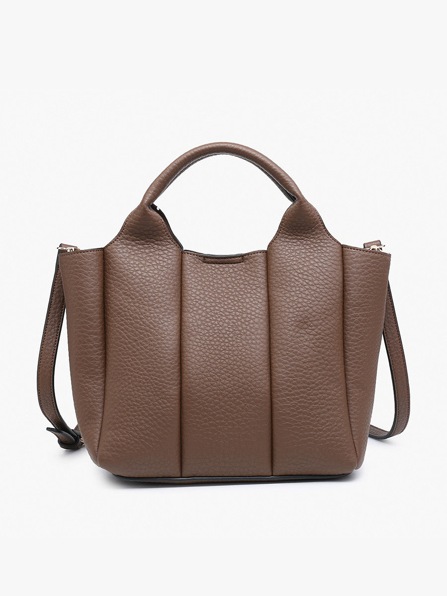 Maddox Pleated Satchel w/ Crossbody Strap