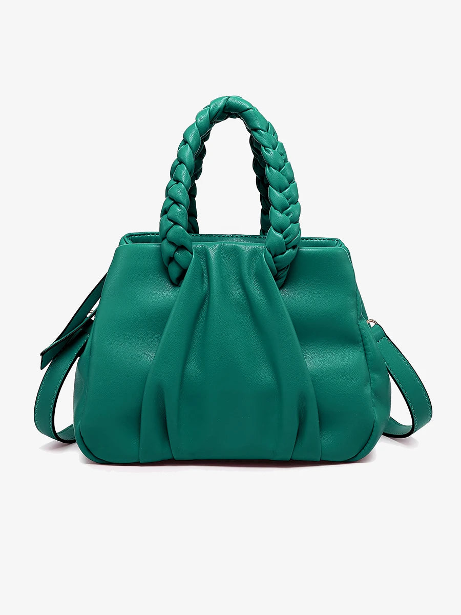 Candace Soft Satchel Bag with Braided Dual Handles