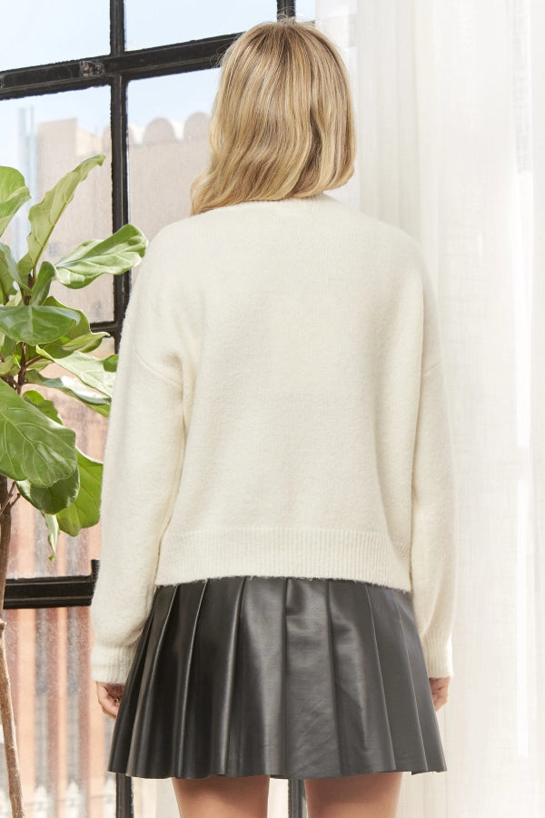 Crew Neck Graphic Pullover Sweater