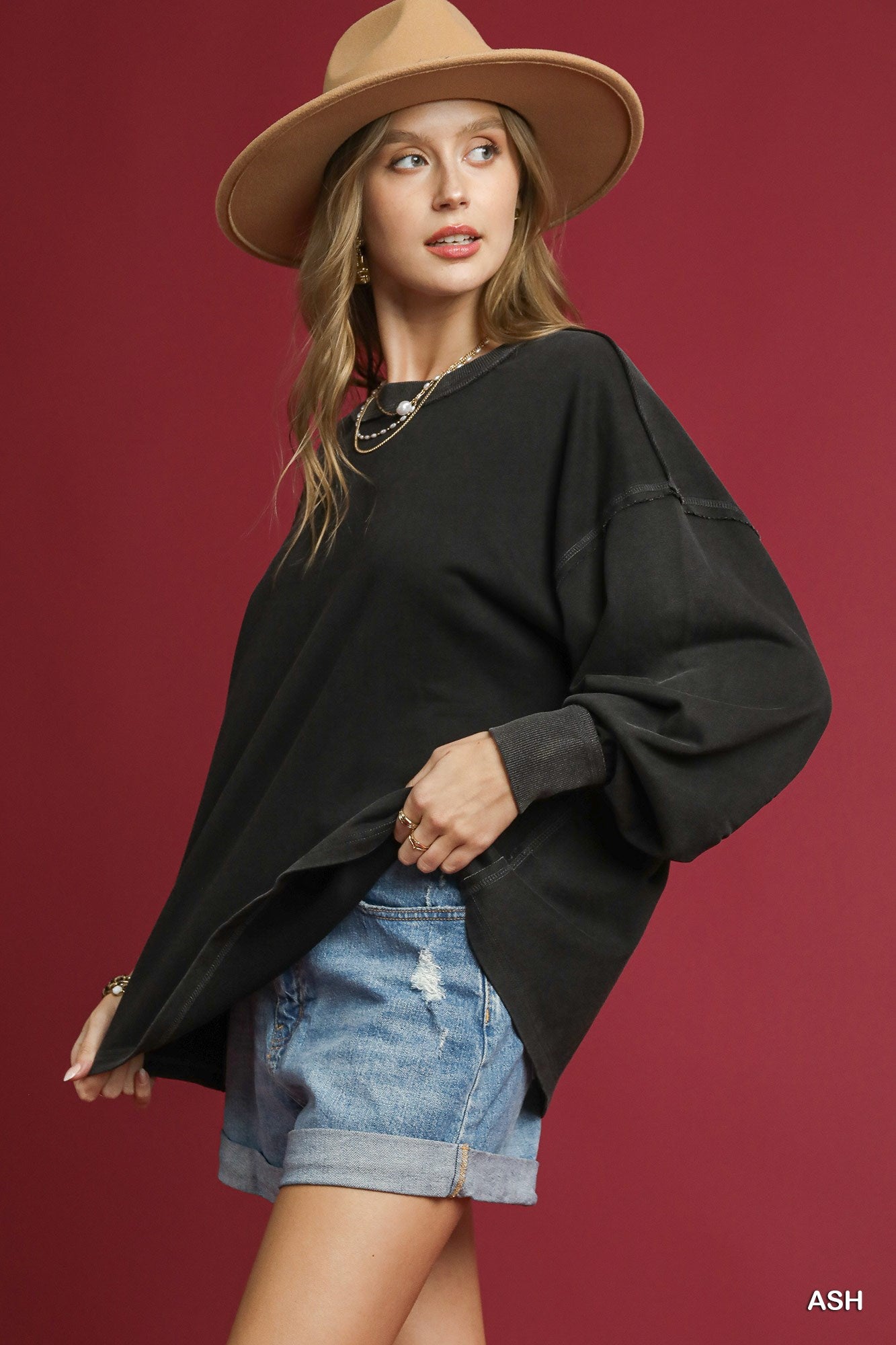 Mineral Wash Oversized Top