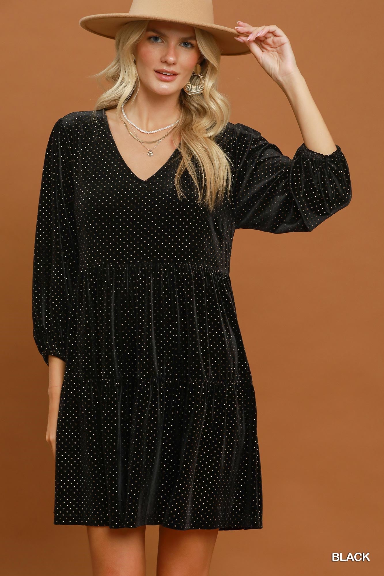 Velvet Tiered Mini Dress