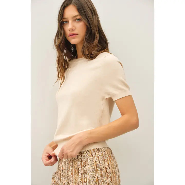 Basic Short Sleeve Sweater Top