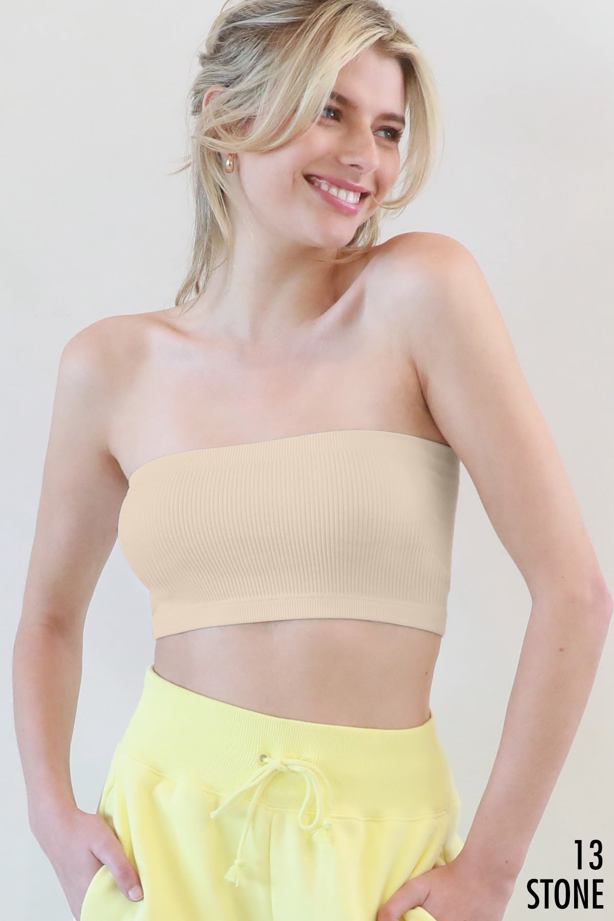 Ribbed Bandeau Top