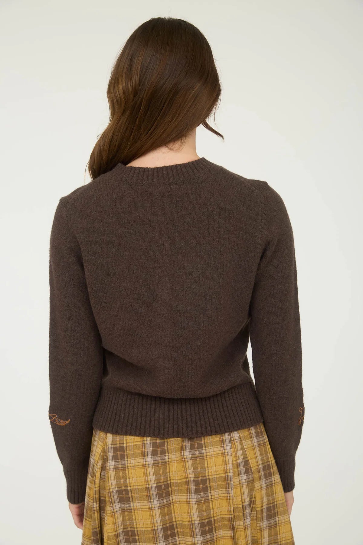 Animal Embroidery Detail Button Down Knit Cardigan