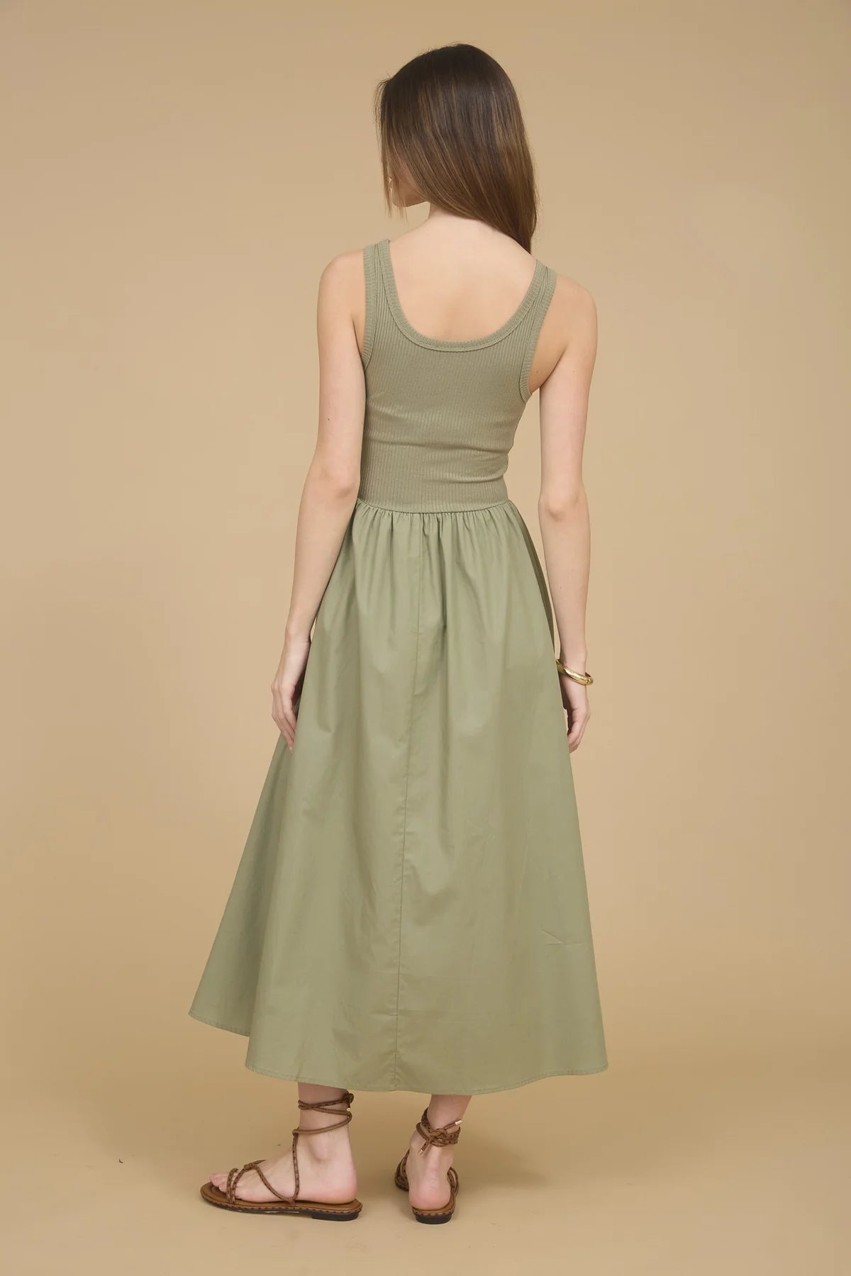 MIX MEDIA TANK MIDI DRESS