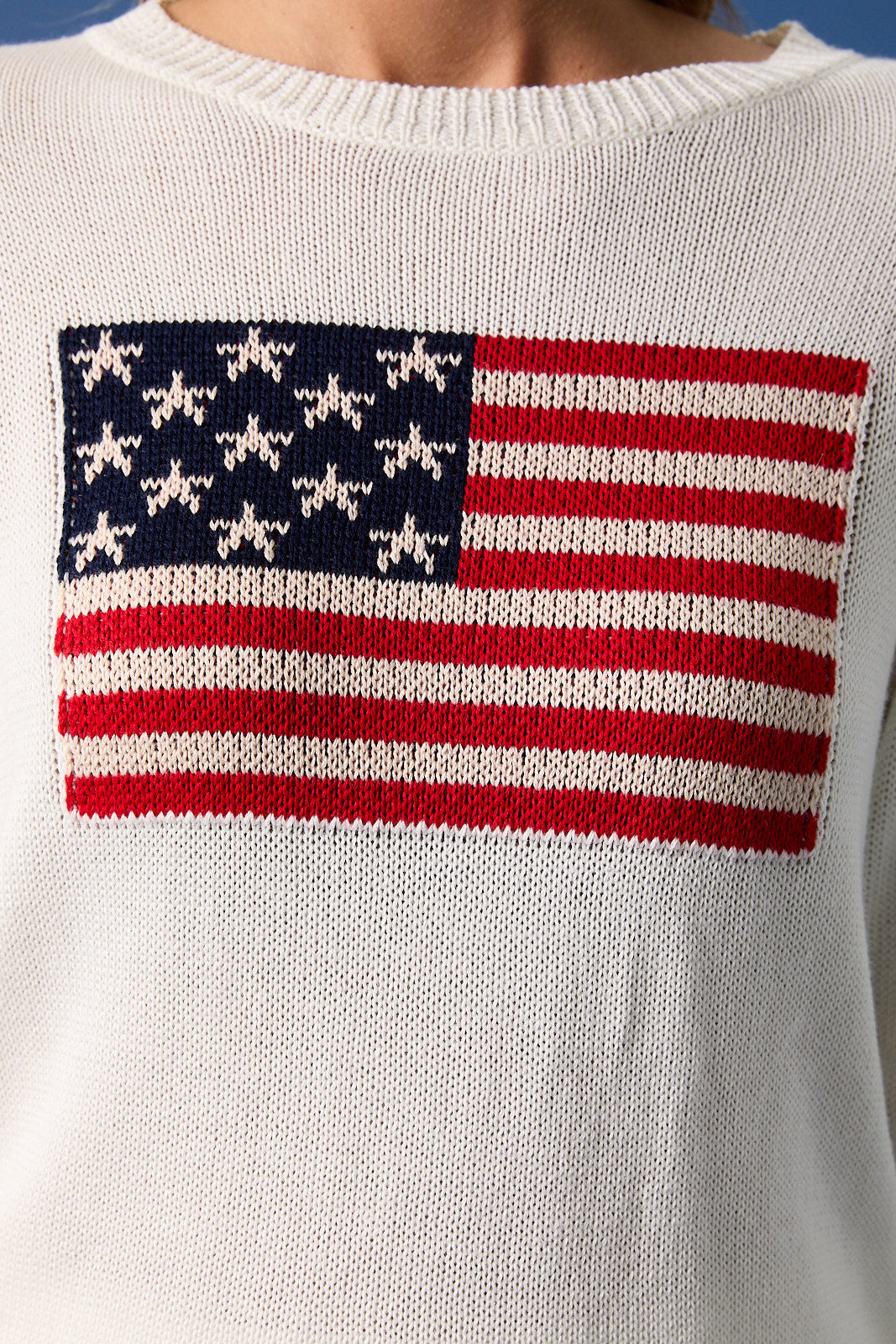 USA Flag Round Neck Sweater Top