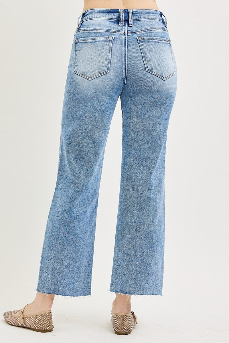 Mid Rise Ankle Straight Seamed Jean