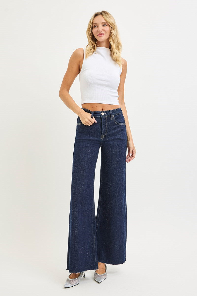 Tummy Control High Rise Lurex Palazzo Pants