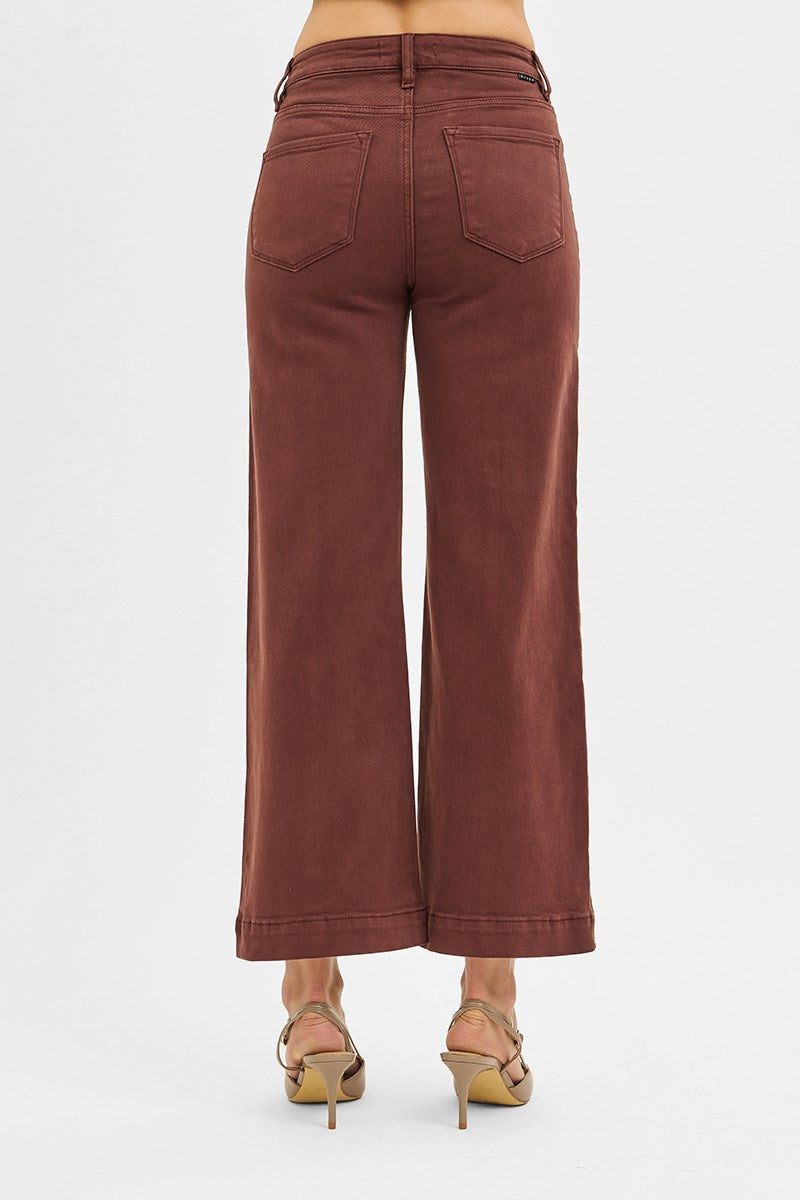 Tummy Control High Rise Crop Wide Pants