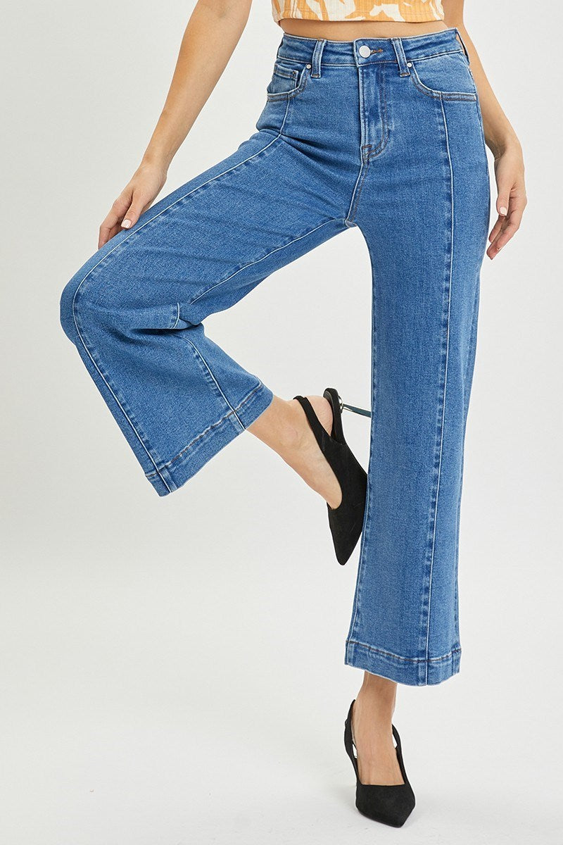 High Rise Crop Wide Jeans