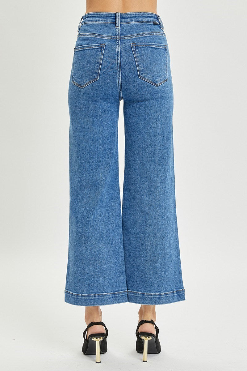 High Rise Crop Wide Jeans