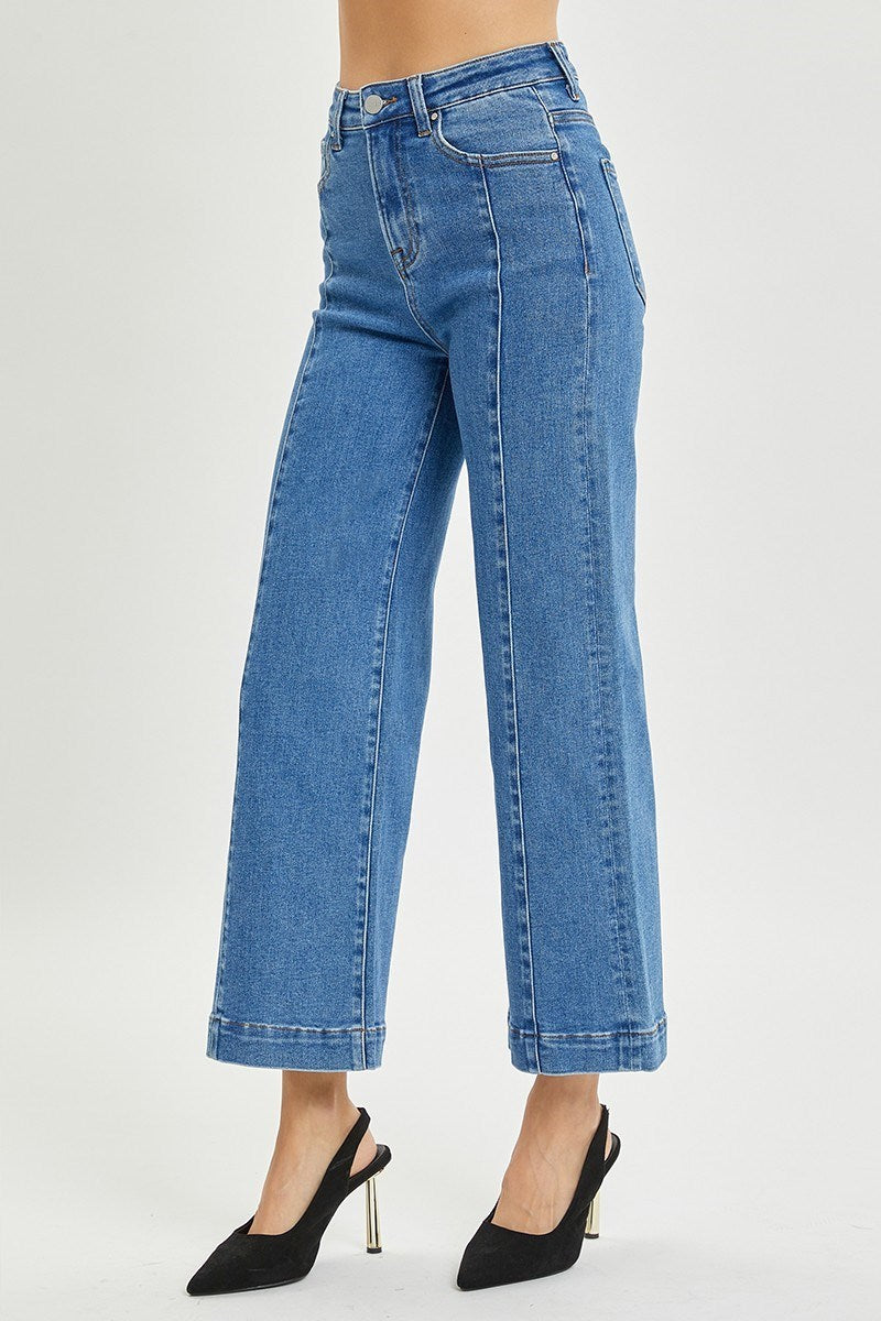 High Rise Crop Wide Jeans