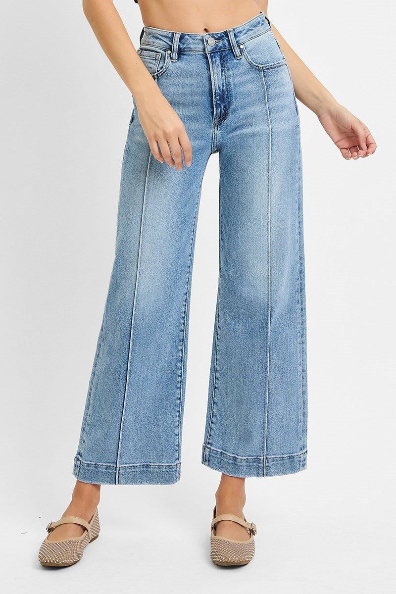 High Rise Crop Wide Jeans
