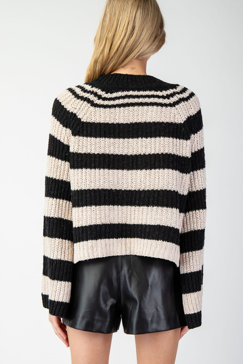 Striped Bell Sleeve Sweater Top