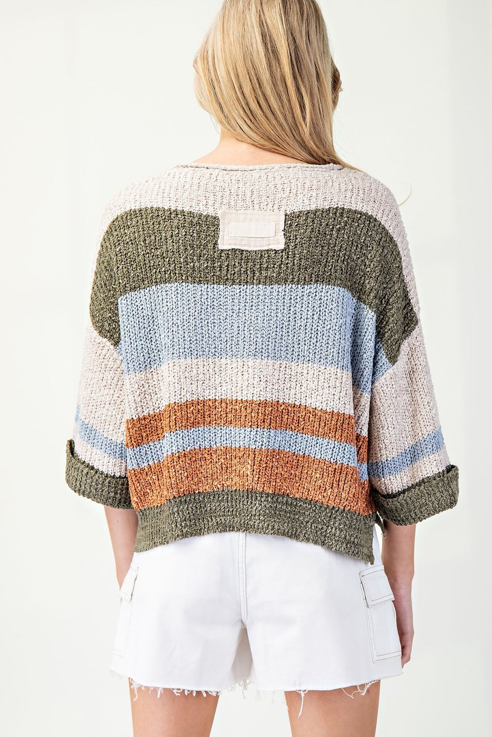 Striped Notch Collar Top
