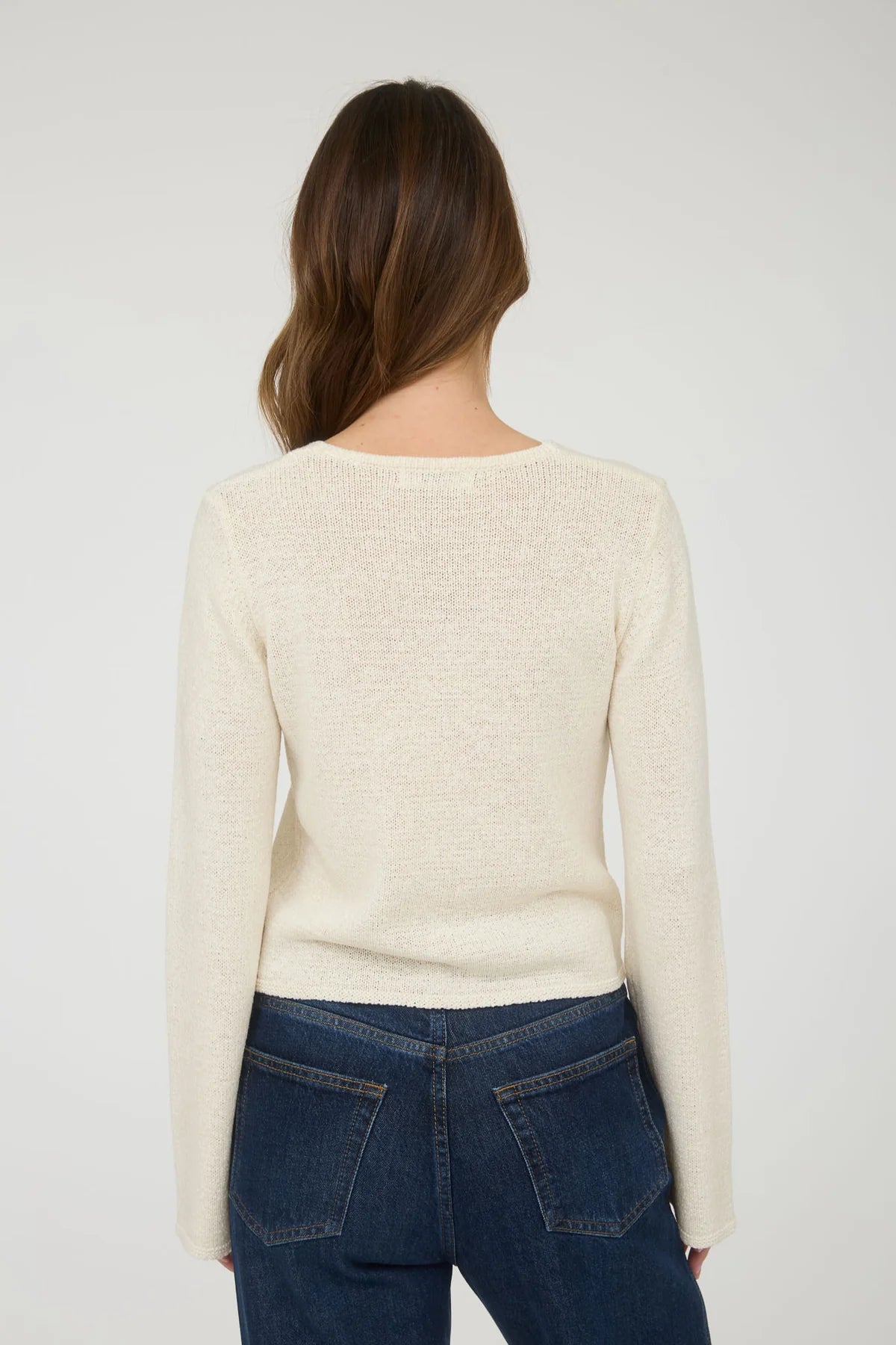 Multi Tie Front Long Sleeve Knit Cardigan