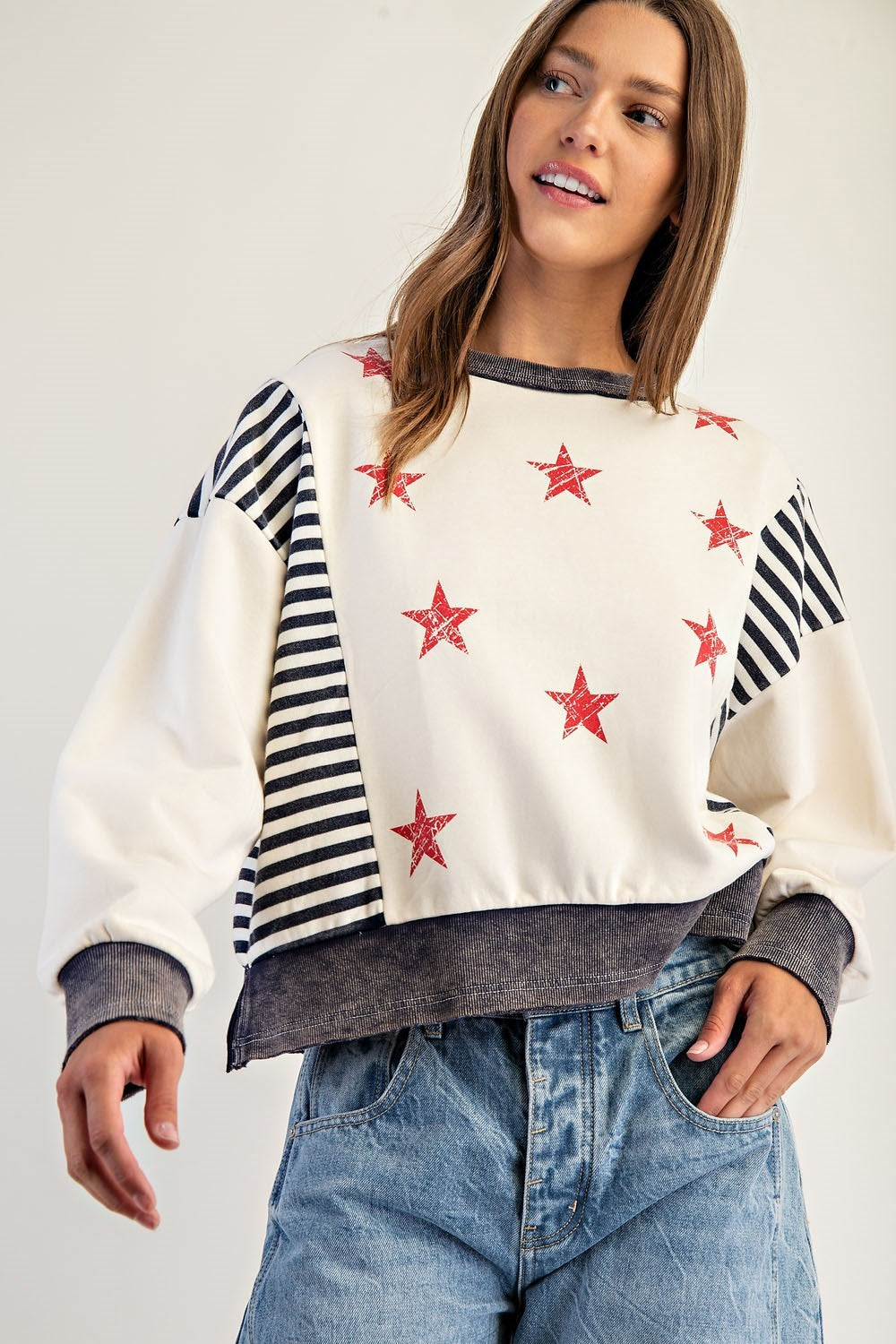 Mineral Washed Stars & Stripes Sweatshirt