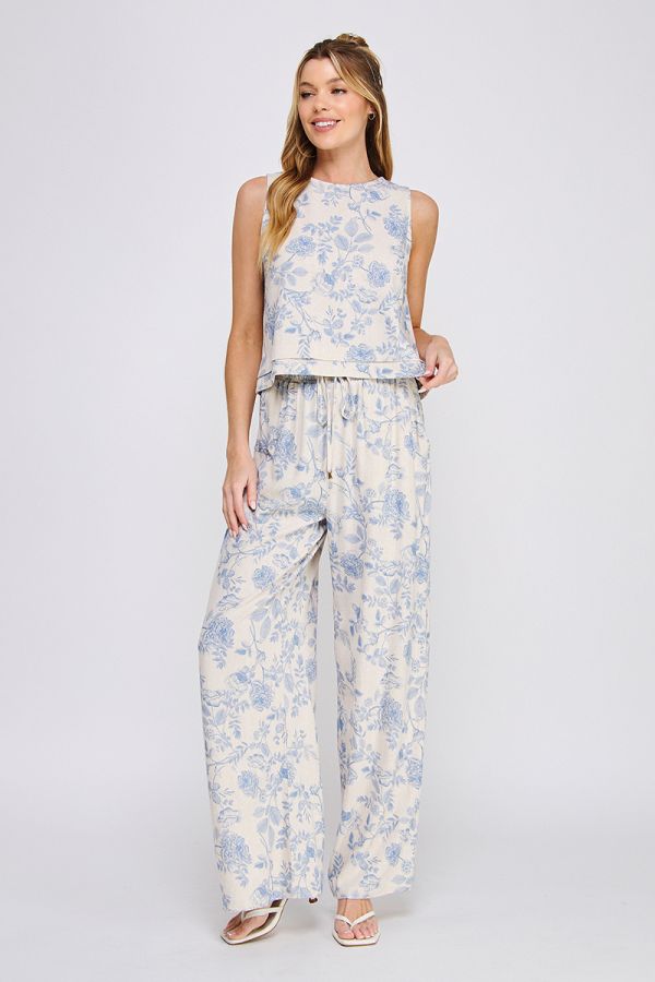 Printed Soft Linen Tank Top