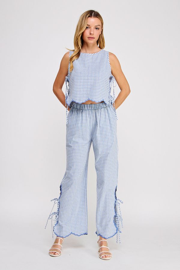 Woven Gingham Tank Top