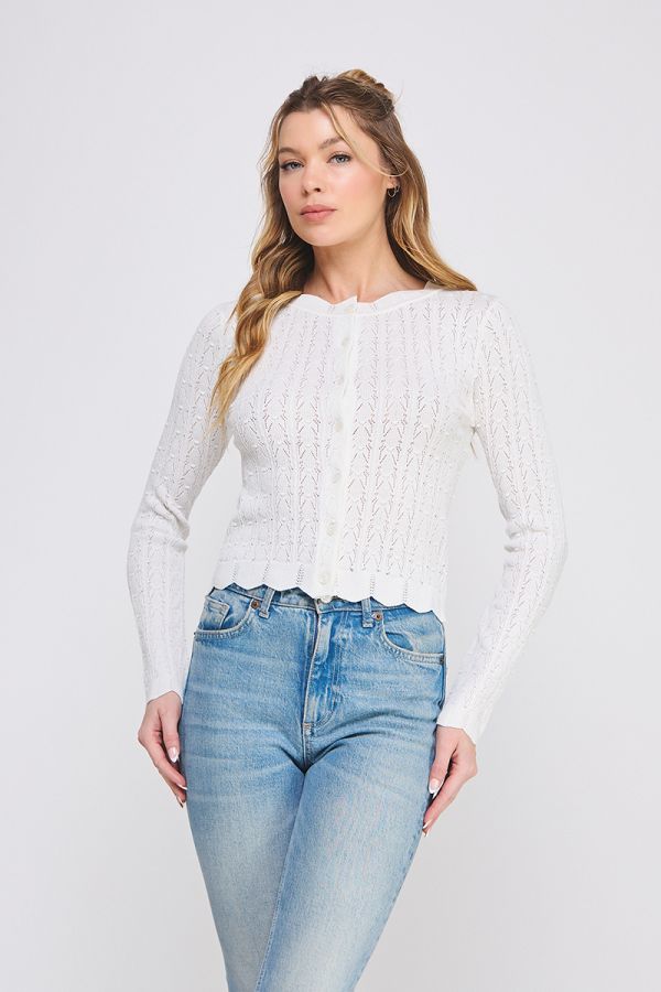 Lightweight Pointelle Cardigan