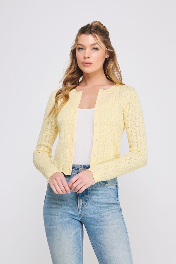 Lightweight Pointelle Cardigan