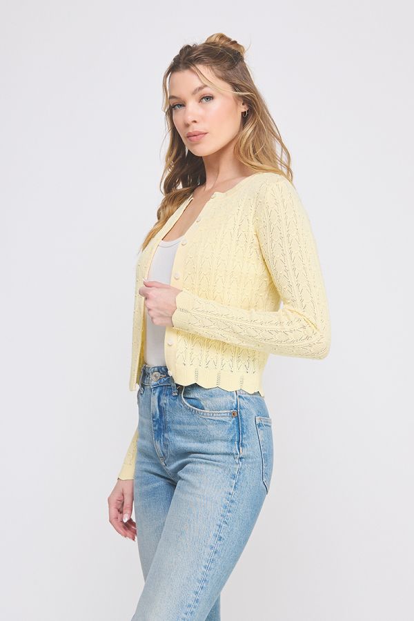 Lightweight Pointelle Cardigan