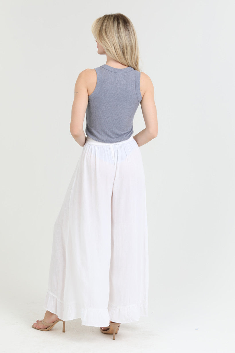 Self Tie Wide Leg Pants
