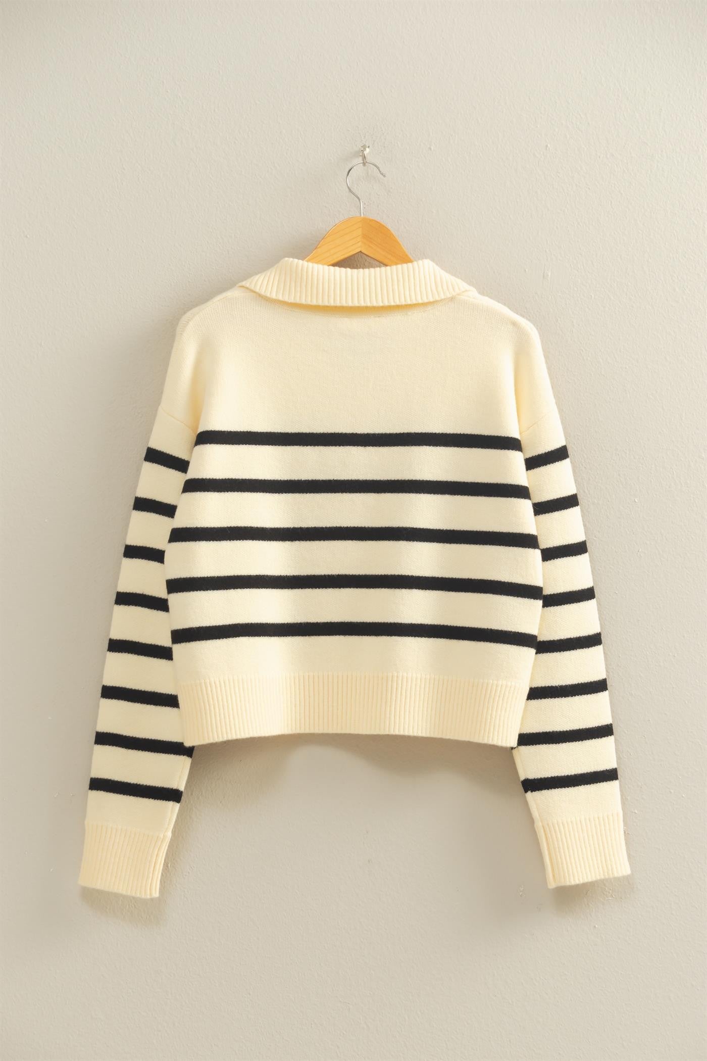 Striped Half Zip Sweater