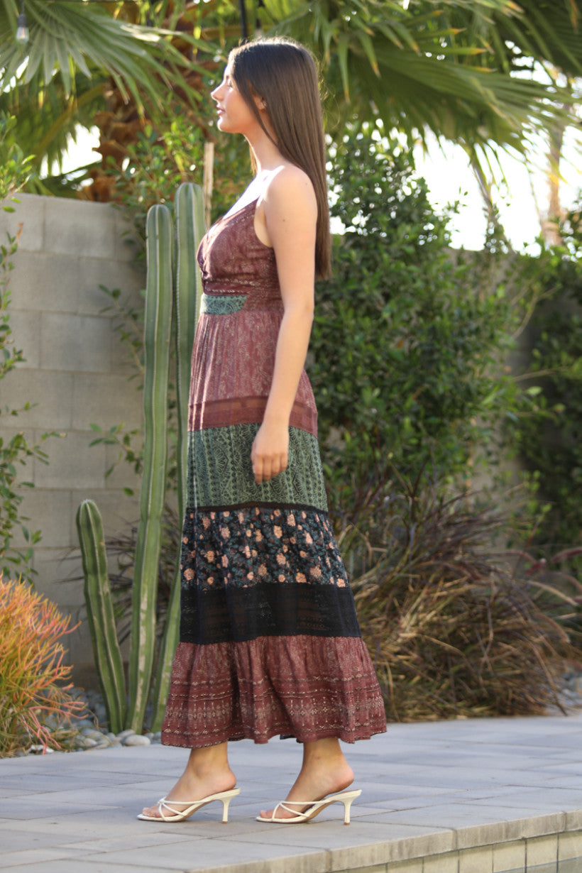 Twist Front Spaghetti Strap Maxi Dress